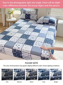 1pc Soft Floral Printed Fitted Sheet - Mattress Pad Only, Machine Washable, Suitable For Japanese, Nordic, Farmhouse Styles, Enhancing Bedroom Ambiance, Multiple Sizes Available (Oversized / Large / Standard / Twin), Applicable For Home / Dorm / Apartment / Hotel / Short-Term Rental, Also Suitable As A Gift - Multicolor - View 8
