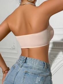 2pcs/Set Multi-Color Front-Closure Bandeau Bra, Upgraded Non-Slip Thickened Wireless Strapless Seamless Bra, Suitable For Women (A-C Cup) - Multicolor - View 10