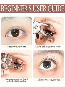 4/2/1pc New Large Angle Frameless Women's Partial Eyelash Curler With Comb Design, Can Curl And Long-Lasting Shape Eyelashes, Easy To Operate - Multicolor - View 4