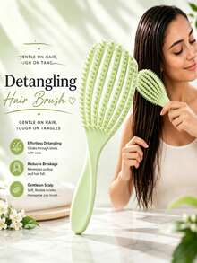 1Pc Multi‑Function Fine‑Tooth Detangling Blow Dry Hair Brush, Teasing Comb For Slick Back & Edge Styling, Fits Afro 3A‑4C, Straight, Curly, Frizzy And Kinky Hair, Wet And Dry Application - Multicolor - View 5