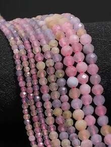 1 Strand 2/3/4mm Morganite Faceted Natural Stone Beads Loose Spacer Beads For Jewelry Making DIY Necklace Bracelet Accessories - Multicolor - View 9