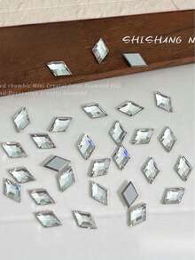 20pcs 3x5mm Rhombus K9 Nail Rhinestones (Flat Back), Champagne/Pink/Purple Optional, DIY Decoration - Multicolor - View 9