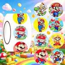 SUPER MARIO BROS. 1set/500pcs The Cute Round Sticker Roll Is Suitable For Hand Tent Collage, Gift Packaging And Luggage Markings. It Is An Interesting Small Good Thing For Game Lovers. (Stochastic Style) - Multicolor - View 1
