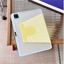 1件可愛條紋鴨子印花360°旋轉平板保護殼，相容 iPad 11/A16/10th Gen/Air4/5/6/Pro 12.9/2024/2025/2020/2021/2022/2023/10.2/10.9，相容 Galaxy Tab A8/A9 Plus/S6 Lite/S7/S9FE PLUS，相容小米，適用於辦公、旅行與居家使用，相容 Oppo Pad、MatePad、Pad、Honor Pad、Xiaoxin Pad - 彩色 - 查看 5