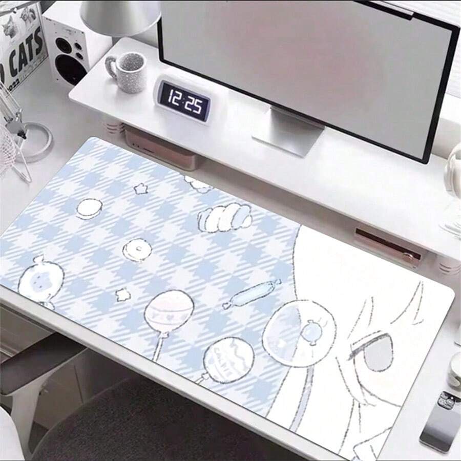 Alas Meja Kulit Ekstra Besar Motif Anime Candy Girl, Alas Mouse Kulit Anti Selip, Tahan Noda Minyak, Tahan Air, Alas Keyboard untuk Bermain Game dan Penggunaan Kantor Sehari-hari - View 1