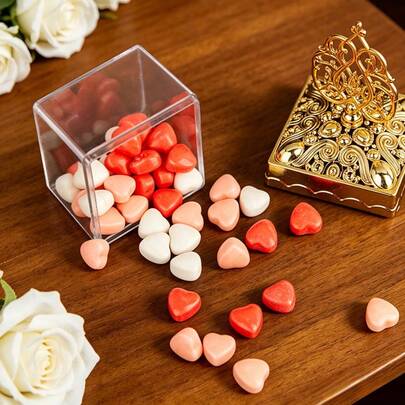 24 Mini Candy Boxes, Clear With Lids, Window Plated Packaging Boxes, For Festivals, Birthdays, Weddings, Gender Reveal Parties, Bridal Shower Parties, Christmas, Halloween, Easter, Party Dessert Display Boxes, Packaging Supplies