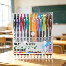BIA&Styno Classic 12 Colors, 10pcs/8pcs/6pcs Gel Pens, 0.5mm/0.7mm Student Highlight Gel Pens, Manual Accounting, Hand Drawing, Neutral Pens, Back To School Gel Pen Set - Multicolor - View 24