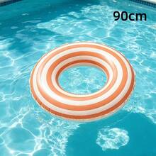 Vintage Striped Inflatable Swim Ring With Handle, Large Round Pool Float Lounger, Fashionable Water Float, Suitable For Beach, Swimming Pool And Summer Vacation Party - Multicolor - View 14