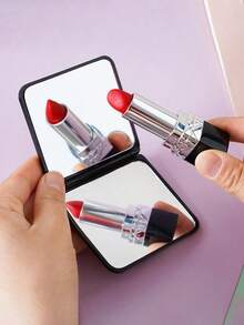 1/2pcs Multi-Color Double-Sided Folding Pocket Makeup Mirror, Portable Compact Square Hand Mirror, Minimalist Travel Makeup Mirror, Suitable For Handbag, Outdoor Daily Touch-Up - Multicolor - View 7