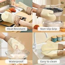 1pc Anti-Scald Microwave Oven Gloves, Heat Resistant Kitchen Baking Gloves,Resistant Silicone Oven Mitts - Home Kitchen, Non-Slip Kitchen Items, Festive Holiday Cooking Gifts Friendly For Home And Kitchen Organization - Multicolor - View 11