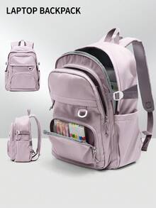 Nueva mochila, mochila para portátil, adecuada para portátiles de 14-15.6 pulgadas, unisex, ligera y duradera, bolsillos multifuncionales, mochila de gran capacidad para universidad y exteriores, mochila de viaje, mochila de senderismo, mochila casual ligera para uso diario, con compartimento para portátil, mochila multifuncional de moda, adecuada para trabajo, negocios y uso universitario, múltiples colores disponibles - Multicolor - Ver 10