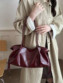 New Niche Korean Style Commuter Shoulder Tote Bag With Drawstring, Large Capacity, Fashionable Versatile Tote Bag For Women - Multicolor - View 2