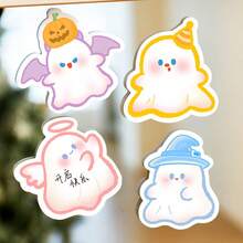 4pcs Halloween Cute Ghost Sticky Notes, Self-Adhesive Portable Memo Notepad, Holiday Gift For School And Office - Multicolor - View 9