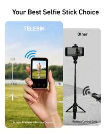 TELESIN 1.7M Screen Monitor Remote Control Wireless Bluetooth Selfie Stick Tripod For IOS Android Magnetic Selfie ZOOM Control Mini Monitor Screen Wireless Remote Control For Smart Phone - View 8