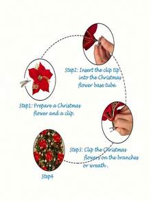 A Set Of 11/21/51 Mini Metal Clips, Christmas Flower Mini Clips, Christmas Tree Ornaments, And Wedding Party Decoration Supplies - Multicolor - View 4