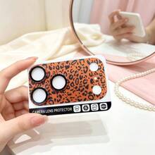 抗指紋全覆蓋相機鏡頭保護膜，適用於 iPhone 17 Pro Max/17 Pro，橘色豹紋圖案，送給她的生日禮物 - 豹紋橘 - 查看 5