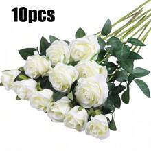 Purchase Artificial Roses, Artificial Flowers, Artificial Rose Decorations, DIY Wedding Bouquet Centerpieces, White Roses, Red Roses, Pink Roses, Blue & White Roses, Yellow Roses, Bridal Gifts, Valentine's Day Decorations, Party Decorations, Home Decor, Living Room Decor, Store Decor And Photography Props - Multicolor - View 13