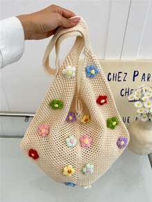 2026 Spring Fashion New Woven Crossbody Bag, Suitable For Daily, Casual, Outing, Travel, Vacation - White - View 1