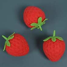 Strawberry Shaped Stress Relief Toy, Office Desk Gadget, Squeeze Toy - Multicolor - View 9