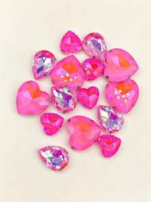 15pcs Pink Oversized Rhinestones For DIY Clothing, Shoes, Hats, Bags Decoration - Pink - View 6