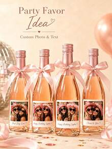 1-12pcs Customized Wine Bottle Labels, Personalized DIY Wine Bottle Stickers, Can Design Birthday Person's Name And Birth Date, Stick On Wine Or Champagne Bottles, Create Eye-Catching Visual Focus, Instantly Enhance Party Photo Atmosphere - Multicolor - View 8