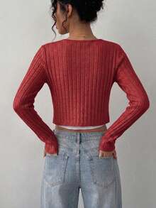 Women Cardigans - Red - View 3