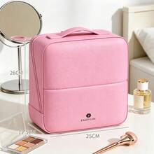 1 buah Tas Penyimpanan Kosmetik Portabel Kapasitas Besar, Tas Rias Kulit PU, Penting untuk Perjalanan dan Perjalanan Bisnis - MultiWarna - View 2