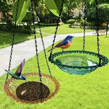 1pc Hanging Bird Bath And Feeder, Outdoor Bird Food Tray, Bird Feed Rack, Garden Decorative Bird Feed Rack - A - View 10