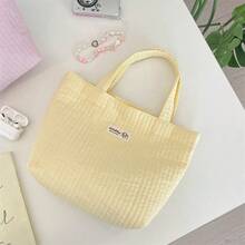 1pc Personalized Custom Name Quilted Tote Bag, Lightweight Portable Handbag, Ideal Wedding Favor For Women's Daily Use And Travel - Multicolor - View 11