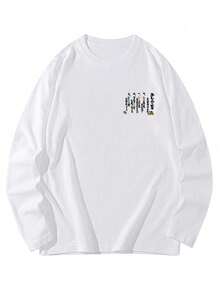 New Autumn/Winter Z Generation Y2K Style Women's Fun Japanese Print Crew Neck Long Sleeve T-Shirt Loose Casual Versatile - White - View 7