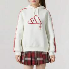 Adidas Women's Double-Sided Knit Sports Casual Sweatshirt Pullover - White - View 1