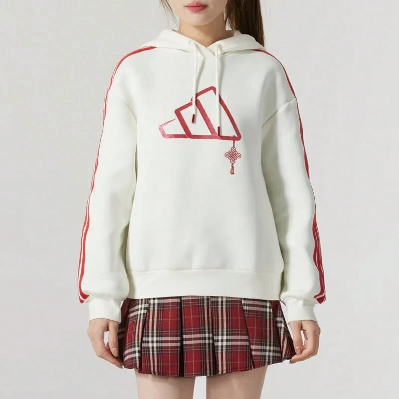 Adidas Women's Double-Sided Knit Sports Casual Sweatshirt Pullover - White - View 1