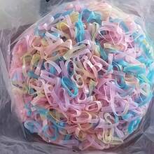 511pcs Pink Macaron Color Thickened & Widened Hair Ties, Non-Damaging, Ideal Holiday Gift For Hair Styling - Multicolor - View 4