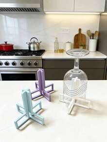 1pc Detachable Cup Holder, Creative Minimalist Design, Multiple Colors Available, Easy To Assemble, Detachable For Convenient Storage, Efficient Ventilation System, 3D Stereoscopic Design Saves Space, Suitable For Various Bottles And Cups, Practical Tool For Kitchen, Office And Travel - Multicolor - View 2