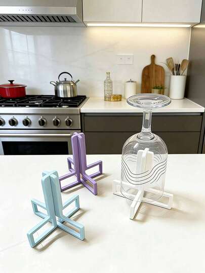 1pc Detachable Cup Holder, Creative Minimalist Design, Multiple Colors Available, Easy To Assemble, Detachable For Convenient Storage, Efficient Ventilation System, 3D Stereoscopic Design Saves Space, Suitable For Various Bottles And Cups, Practical Tool For Kitchen, Office And Travel