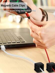 24/12/6/1pc Magnetic Cable Organizer Desktop Self-Adhesive Clip Cable Management Holder For Phone Charging Cable Data Cable - Multicolor - View 6