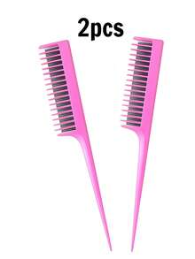 3pcs/2pcs/1pc 3-Layer Pointed Tail Flat Comb With 3 Rows Of Dense Teeth, Heat-Resistant Hair Comb For Thick And Thin Hair Styling, Creating Voluminous And Full Hairstyle Structure, Highlight Comb, Pointed Tail Comb, Long Hair Updo Comb, Hair Dye Comb - Multicolor - View 13