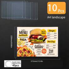 2/5/10pcs Self-Adhesive Sign Holders, Transparent Acrylic Wall-Mounted Photo Frames, A4 A5 A6 Multiple Sizes, Ultra-Thin Reusable Document Menu Protectors, Suitable For Office And Room Decoration - Multiple Specifications - View 17