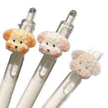 1pc Random Plush Bread Dog Pendant Pen, Cute And Stylish 0.5mm Black Ballpoint Pen, INS Style Black Quick-Dry Pen, Practice Pen, Retractable Pen, For Writing And Learning - One Size - View 10