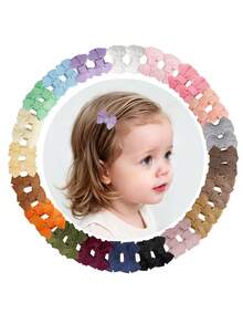 40pcs Baby Hair Clips Mini Spring Clips Macaron Color Bows, Non-Slip Hair Clips, Suitable For Newborn Fine Hair, Holiday Party Baby Hair Accessories - Multicolor - View 16