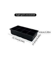 SikeSike 2pcs Reusable Ice Cube Trays, Perfect For Freezing Ice Cubes, Essential Kitchen And Apartment Tool, Especially For Christmas Parties. Large Grid Silicone Ice Cube Mold, Square Ice Cube Tray, DIY Frozen Drink Mold, Easy Release Ice Cube Tray, Suitable For Home And Bar. - Black - View 6