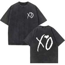 Washed T-Shirt XO  Merch Unisex Casual Harajuku Short Sleeve Tshirts Harajuku  T Shirt - 1 - View 2