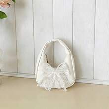 1pc Girls Bow PU Leather Lightweight Mini Ramadan Handbag With Zipper Closure Casual Lipstick Coin Purse Suitable For Autumn/Winter Daily Use - A - View 10