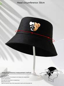 1pc Unisex Skull Bear Outdoor Casual Bucket Hat - Multicolor - View 4