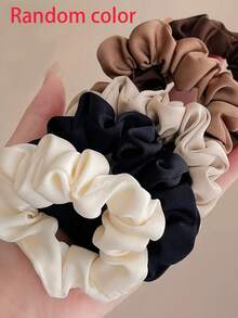 10pcs Women's Solid Color Satin Hair Scrunchies, Simple Elegant Sweet Cute Hair Accessories, Suitable For Daily Use And Holiday Gifts - Multicolor - View 9