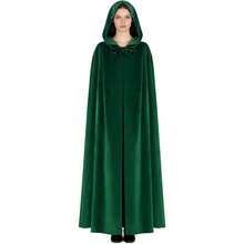 Halloween 1pc Black Witch Velvet Cloak 185CM & 90CM Halloween Hooded Cape Queen Party Performance Long Robe Shawl Costume, Suitable For Various Festivals, Witch, Devil, Vampire, Gold Velvet Long Robe Shawl Renaissance Medieval Costume Accessory Prop - Multicolor - View 5