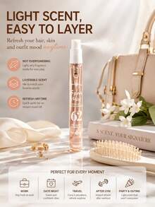 Conjunto de 5 Peças de Névoa de Fragrância para Cabelo e Corpo Sem Álcool, Spray Corporal Portátil de 10ml Tamanho de Viagem, Fragrância Feminina com Aroma Floral Frutado de Baunilha, Caixa de Presente - Multi Aromas - Visão 4