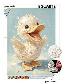 رسم اللؤلؤ بتصميم نمط البطة، مجموعة رسم الماس الإبداعي DIY اليدوية مع أدوات وكيس الماس اللؤلؤي. إنه ديكور جيد للمنزل/المكتب، هدية لعشاق الحرف اليدوية، بدون إطار - A - مشاهدة 1
