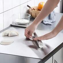 1pc Stainless Steel Cutting Board, Kitchen Essential - Large Stainless Steel Cutting Board With Lid And Non-Slip Pad, Suitable For Countertop, Used For Cutting Meat, Vegetables, Bread And Baking, Kitchen Accessory - Silver - View 8