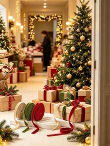 3 Rolls Velvet Ribbon, 1cm Wide, 600cm Total Length, Premium Christmas Ribbon For Christmas Tree Decoration, Gift Wrapping, Wreath Accents - Multicolor - View 7